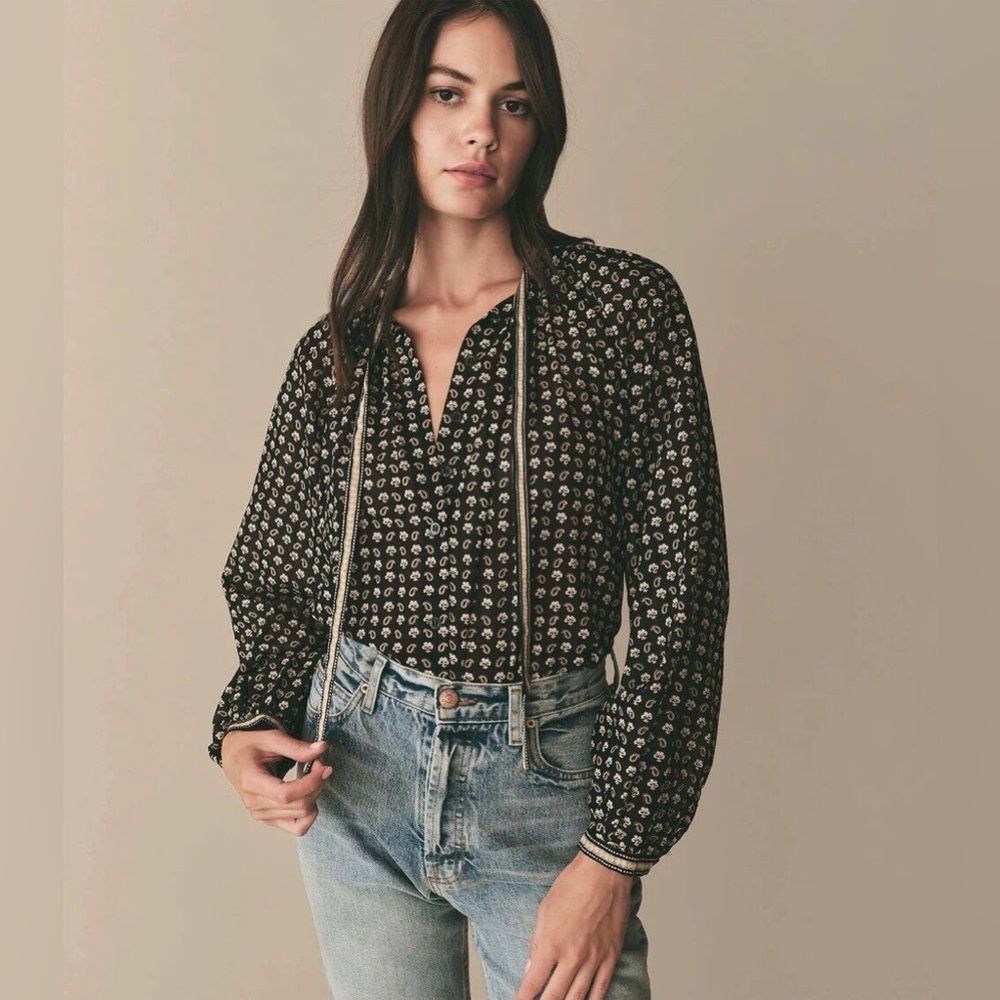 DOEN Amina Top in Noir Countryside Paisley - XS